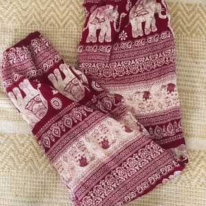 Red and white hippie pants